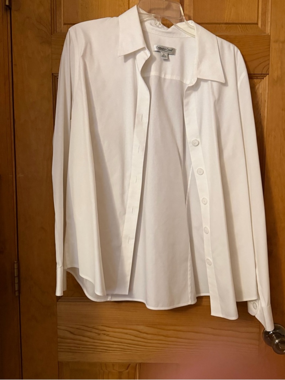 Coldwater Creek White Womens Button-Up Dress Shirt